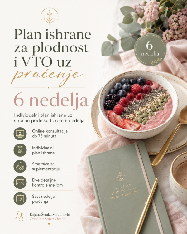 Plan ishrane za plodnost i VTO uz praćenje – 6 nedelja